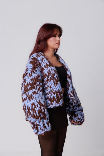 Brownie Blue Colossal Knit Cardigan